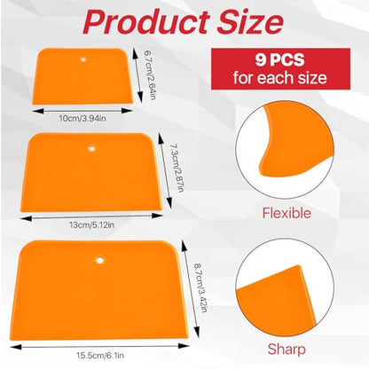 27 Pcs Body Filler Spreaders, 4, 5, 6 Inch Auto Plastic Putties Spreader, Automotive Body Fillers for Applying Fillers, Putties, Glazes, Caulks, Paint