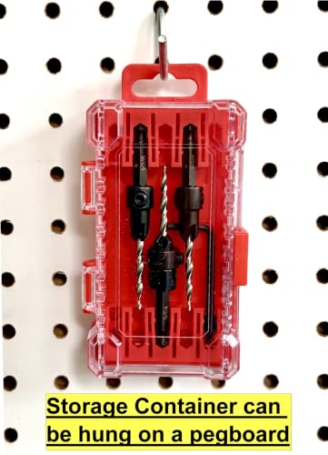 FTG USA 3 Pc #6 (9/64") Tapered Countersink Drill Bit Set with Storage Box - size: #6, style: Same Sort 3 Pc