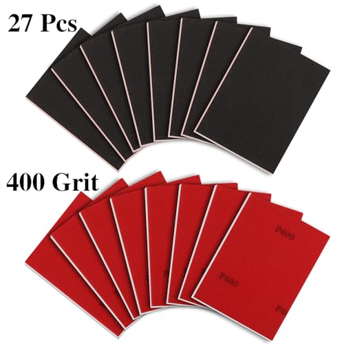 27 Pcs Sanding Sponge Block Pads, 400 Grit Fine Sandpaper Sand Paper - size: 400 Grits