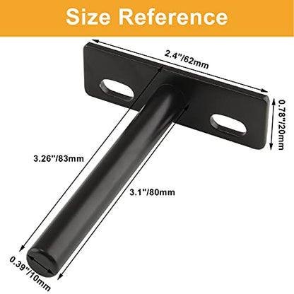 3 Inch Floating Shelf Bracket, Black, 4 Pcs - size: 3 Inch