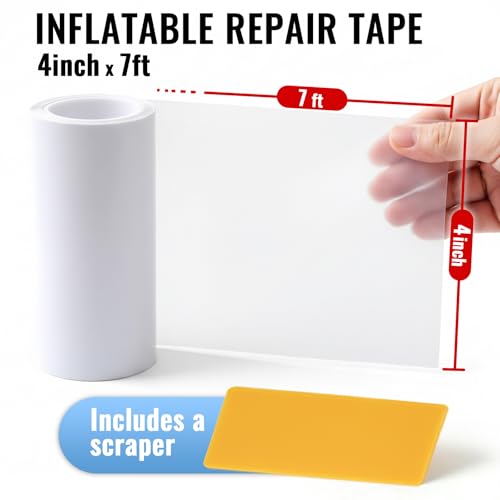 Waterproof Clear Vinyl Inflatable Repair Tape for Bounce House,Pool,Float - size: 4 in x 7 ft Roll