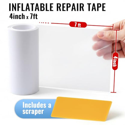 Waterproof Clear Vinyl Inflatable Repair Tape for Bounce House,Pool,Float - size: 4 in x 7 ft Roll