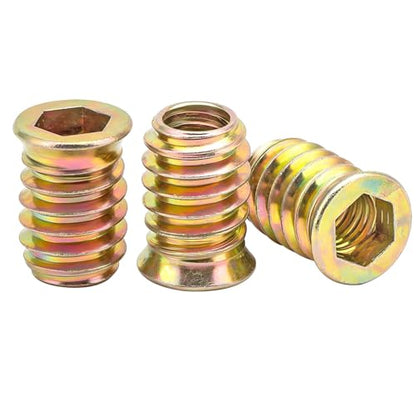Qrity 20 Pcs Threaded Insert, Hex Drive Threaded Inserts for Wood, Furniture Nuts, Hex Socket Drive M5x12mm, Wood Inserts - size: M5 x 12