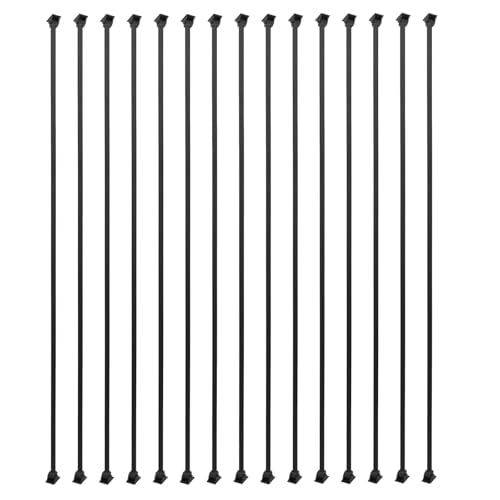 Sidasu 15 Pack Iron Balusters 44" Square Hollow Stair Spindles - size: Square - Basic