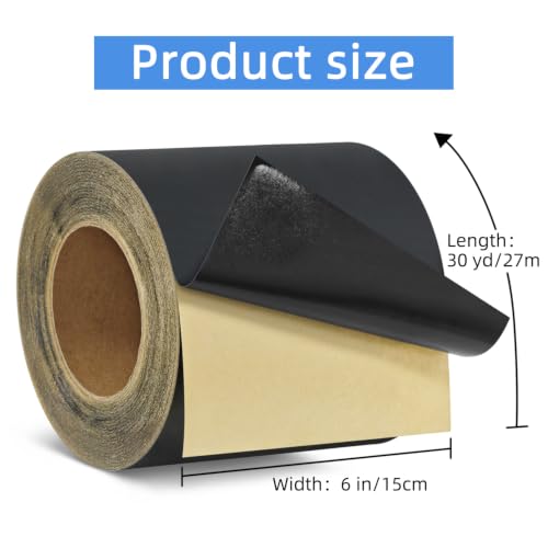 6" x 90FT Black Pro Grade Flashing Tape - Heavy Duty Acrylic Weatherproof Sealant Tape for Window & Door Installation - Waterproof Construction Seaming Tape for OSB, Metal & PVC - size: 6 in x 90 ft