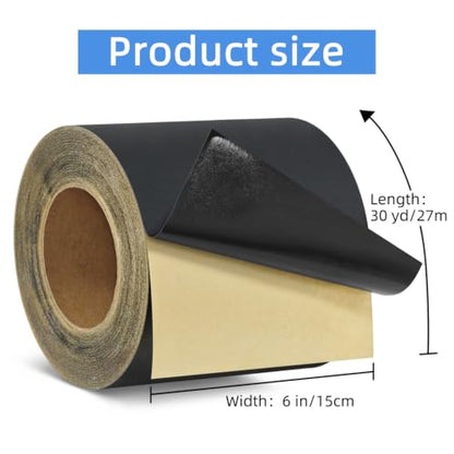 6" x 90FT Black Pro Grade Flashing Tape - Heavy Duty Acrylic Weatherproof Sealant Tape for Window & Door Installation - Waterproof Construction Seaming Tape for OSB, Metal & PVC - size: 6 in x 90 ft