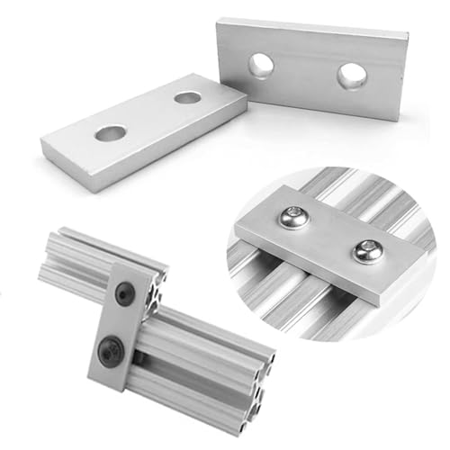 2020 Plate, 10Pcs Aluminum Extrusion Joining Plate Aluminum Flat Straight Brackets, Vertical Connecting Reinforcement Plates Flat, 2 Hole Plate Fittings for Frame Structure - size: 2020