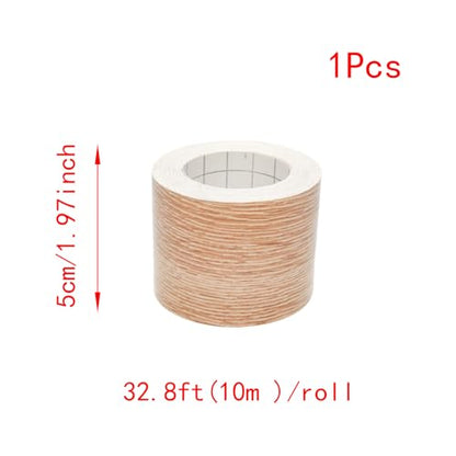 Lilaly 2 inches x 32 feet Wood Grain Repair Tape,Wood Grain Tape,Widely Used for Tables, Doors, Floor and DIY(Brown Oak) - color: Brown Oak