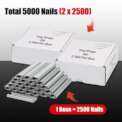 Hog Ring Pliers Kit, Pliers with 5000pcs Rings