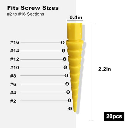 Yellow 20PCS Stripped Screw Hole Repair Anchor - color: Yellow