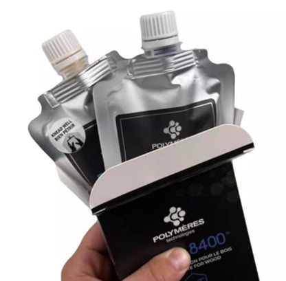 P-Tec 8400 Wood Filler - 250g - Fast Cure Crack & Knot Repair (Grey) - color: Grey