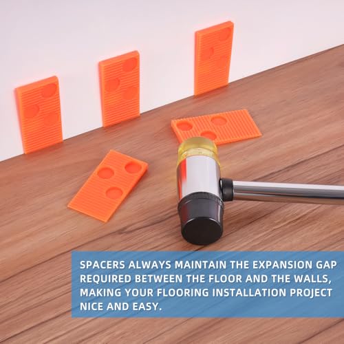 43-Piece Laminate Flooring Tools, LVP installation kit, Vinyl Flooring Tools, Tapping Block with Handle, Spacers, Double-Faced Mallet and Pull Bar