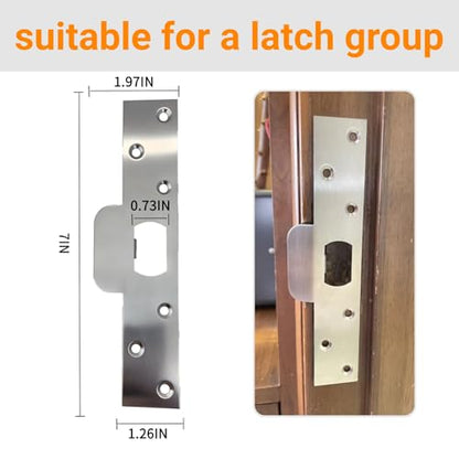 7-Inch Extended Door Strike Plate, Heavy Duty Stainless Steel, Black - color: Black