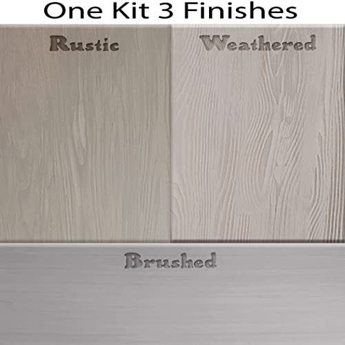 Retique It Wood Finish Tabletop Kit – Go Beyond Faux Wood Including Paintable Liquid Wood Based Primer, Gel Stain - Graining Tools Included - color: 50 Weathered Wood, size: Tabletop Kit