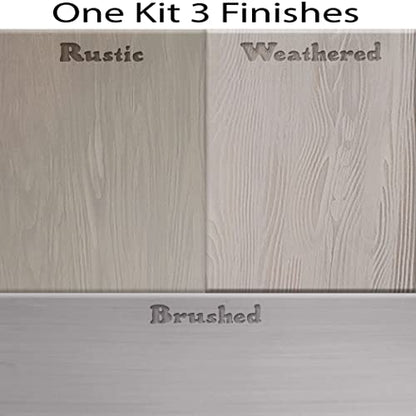 Retique It Wood Finish Tabletop Kit – Go Beyond Faux Wood Including Paintable Liquid Wood Based Primer, Gel Stain - Graining Tools Included - color: 50 Weathered Wood, size: Tabletop Kit
