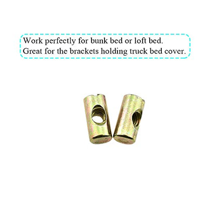 M6x20mm Barrel Nuts Cross Dowels Slotted Bolts Hardware Clean Tight Thread Proper Insert Sturdy Firm Holding Easy Install Align Smooth Screw in Snug Fit for Beds Crib Furniture Chairs 6PCS - size: M6x20-Color-6Pcs