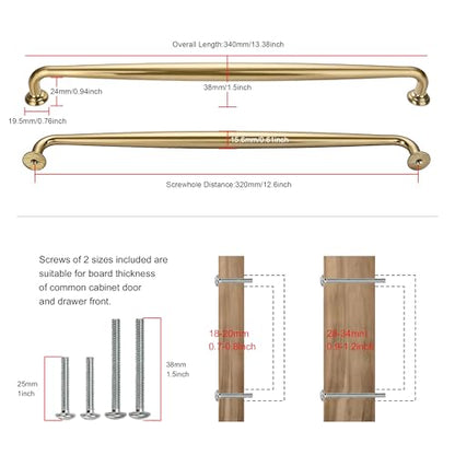 TUNNY 5 Pack Cabinet Handles-12.6"/320mm Screw Spacing Champagne Bronze Furniture Hardware Handles for Kitchen Cabinets Bedroom Dresser Wardrobe Cabinet Pulls - color: Champagne Bronze, size: 12.6"(320mm)Hole Center-5Pcs