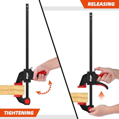 24" Woodworking Clamps, 2PCS Light-Duty F Clamp, 170lbs Load Limit