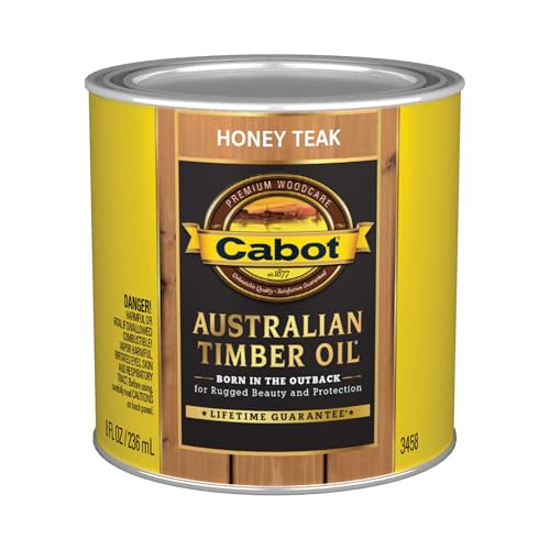 Cabot Australian Timber Oil Wood Stain and Protector, Honey Teak, 1/2 Pint