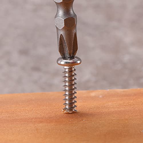 #4 x 1-1/4" Wood Screw 100Pcs 18-8 (304) Stainless Steel Pan Head Fast Self Tapping Drywall Screws by SG TZH - size: #4 x 1-1/4"