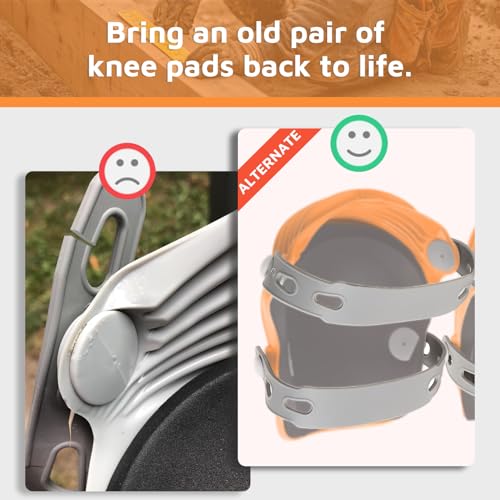 KUNN Rubber Straps for Knee Pads, Replacement Straps for Knee Pads, Set of 4, Grey - color: Grey