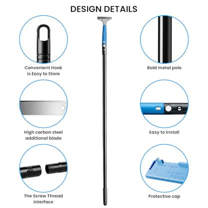 Floor Scraper - 8'' To 67'' Adjustable Long Handle