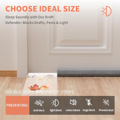 BKSAI Under Door Draft Stopper, 32-36in, Grey - color: Gray, size: 32-36in