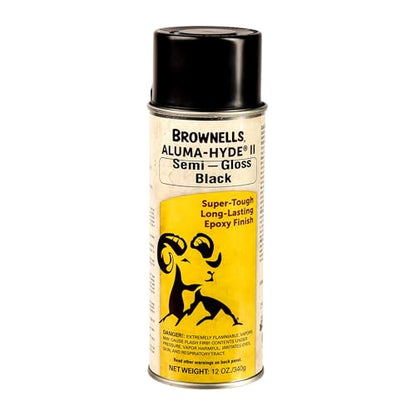 Brownells Aluma-Hyde II Epoxy Based Firearm Finish Spray Coating Protection Paint, Aerosol Can, 12 oz. (340g) Semi Gloss Black - color: Semi Gloss Black