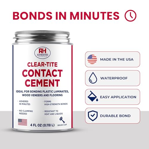 Clear-Tite Contact Cement 4 oz - Adhesive Glue for Laminate & Wood - size: 4 oz
