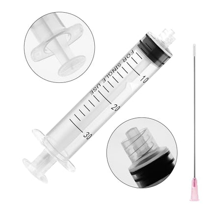 30ml Glue Applicator Syringes with 18G 4 Inch Blunt Tip Long Needle and Cap - size: 30ml