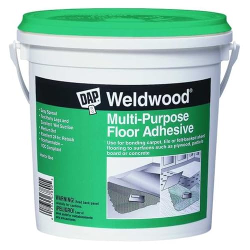 DAP 141 Multi-Purpose Floor Adhesive, 1 Quart, Off-White - size: 1 Quart