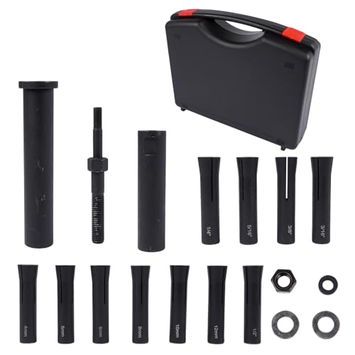 18Pcs 95400 in-Line Dowel Pin Puller Master Set Includes Both SAE and Metric Collets, Made of Alloy Steel and Portable Storage Carrying
