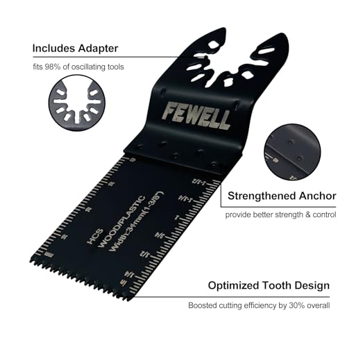 FEWELL 50Pcs Oscillating Saw Blades, Multitool Blades for Wood and Plastics