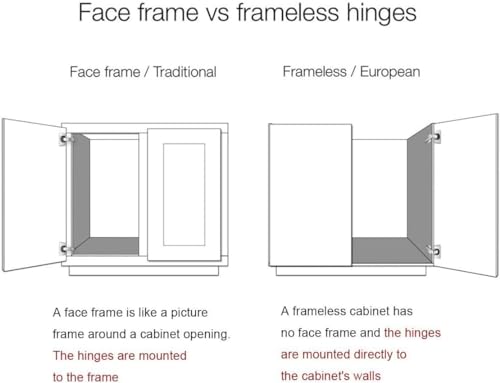 Probrico 8 Pairs Soft Closing Cabinet Hinges - Full Overlay Concealed Face Frame Corner for Kitchen Cabinets - size: 8 Pairs