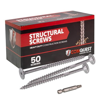 Conquest Structural Wood Screws, 0.275" x 4 1/2" - size: 0.275" x 4 1/2"