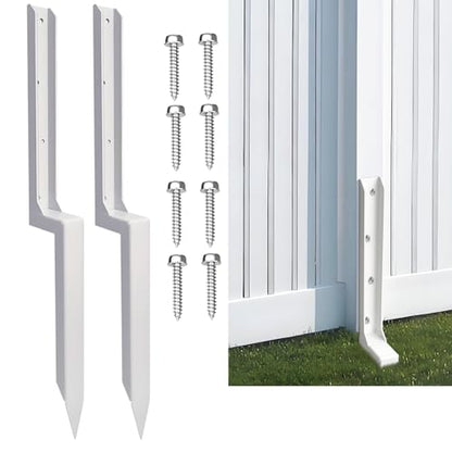 Fence Post Repair Stakes Kit, White, 2-Pack - color: White/2 Pack