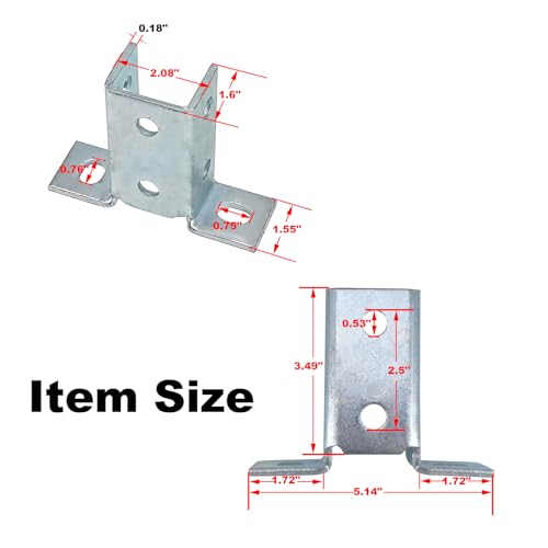 Strut Channel Bracket Angle Wing for 1/2" Bolt in 1 5/8" Uni/strut, 6 Pack - size: 8 Hole Wing Shape