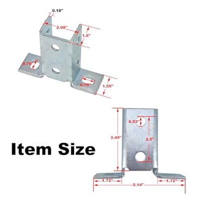 Strut Channel Bracket Angle Wing for 1/2" Bolt in 1 5/8" Uni/strut, 6 Pack - size: 8 Hole Wing Shape
