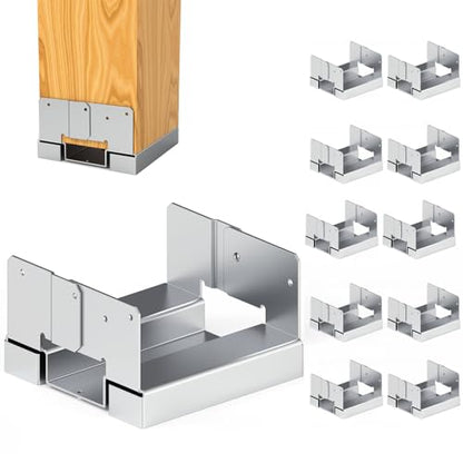10 Pcs 6x6 Post Anchor Base Adjustable Wood Post Brackets - size: 6 x 6