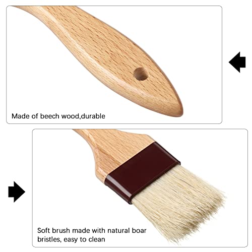 Boao 4 Pcs Pastry Brush, Natural Bristle Basting Brush, 1, 1.5, 2, 3 Inch - size: 1, 1.5, 2, 3 Inch