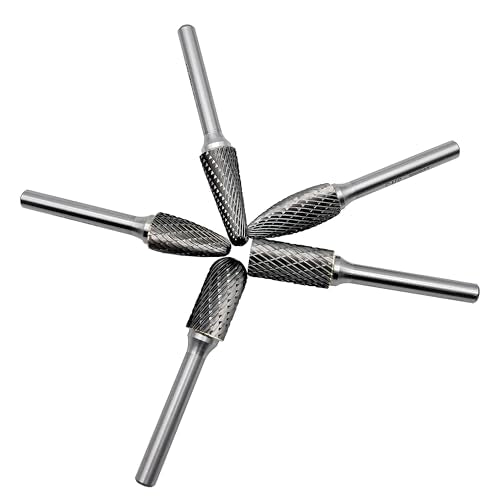LU&MN Tungsten Carbide Burr Set, 1/2" Head 1/4" Shank, 5 Pcs - style: 5PCS, 1/2" Head * 1/4" Shank