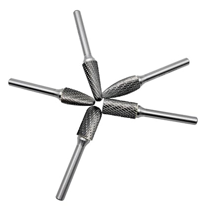 LU&MN Tungsten Carbide Burr Set, 1/2" Head 1/4" Shank, 5 Pcs - style: 5PCS, 1/2" Head * 1/4" Shank