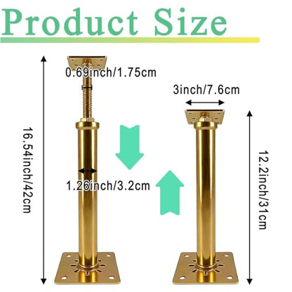 6 PCS House Floor Jacks Post Pole for Leveling, 12" - 16.5" Height Range, 6 ton Min and Max Height Capacity, House Floor Jacks Post Pole for Leveling