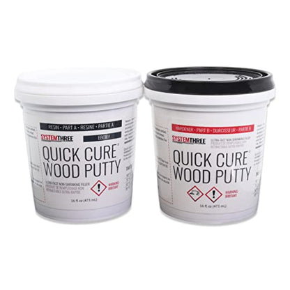 System Three Quick Cure Putty, Ebony, Quart Kit - color: Ebony, size: 1 Quart
