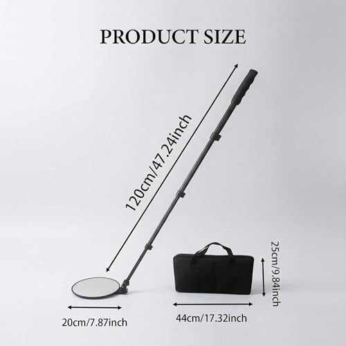 Under Vehicle Inspection Mirror – 8" LED, 180° Adj., Telescoping Handle