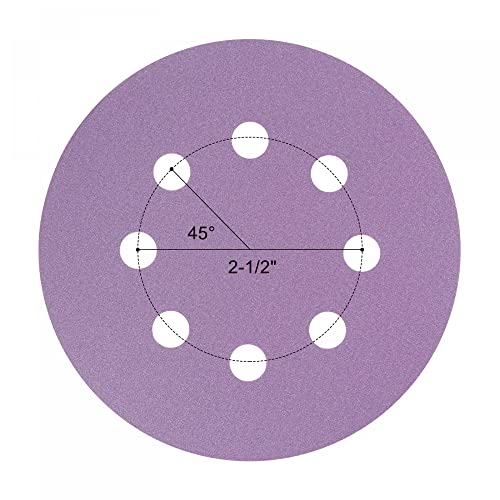 uxcell 10Pcs 5-Inch Purple Sanding Discs 320 Grits 8 Hole Hook and Loop Professional Aluminum Oxide Sand Paper Wet Dry Polish for Wood Metal Paint Finish - style: 320 Grit