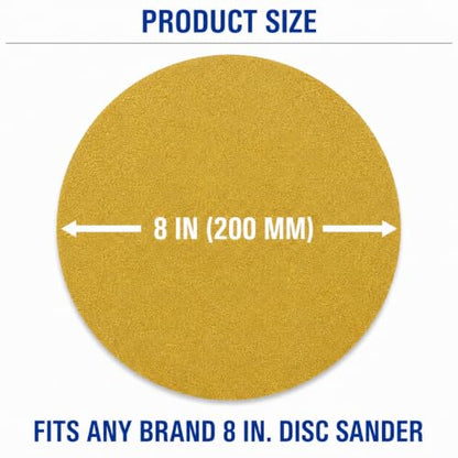 Starcke 8 inch inch Sanding Discs Hook and Loop Round Sand Paper Disc 40 Grit, 25 Pack Gold Aluminum Oxide No Hole Hook and Loop Sanding Discs, Sandpaper Auto Body for Wood, Paint, Metal & Plastics - style: 40 Grit