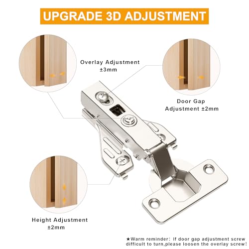 20Pcs Soft Close Face Frame Cabinet Hinges 50% Faster Install - size: 10 Pairs