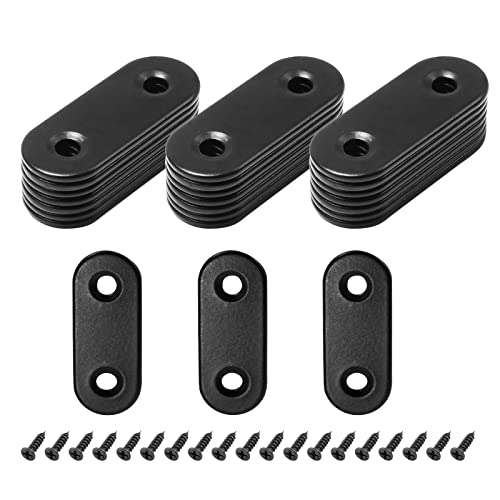 24 Sets 1.5 Inch Stainless Steel Flat Plate Straight Bracket - size: 1.5"- 40mm -Black
