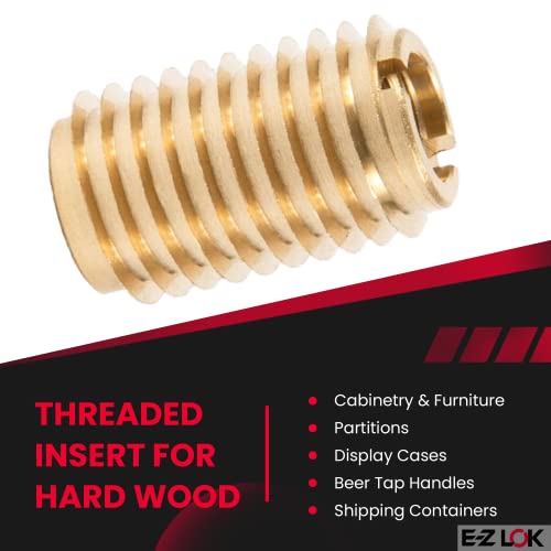 E-Z LOK Thread Insert for Hard Wood, 0.25-20, 0.75 in, 10 ct